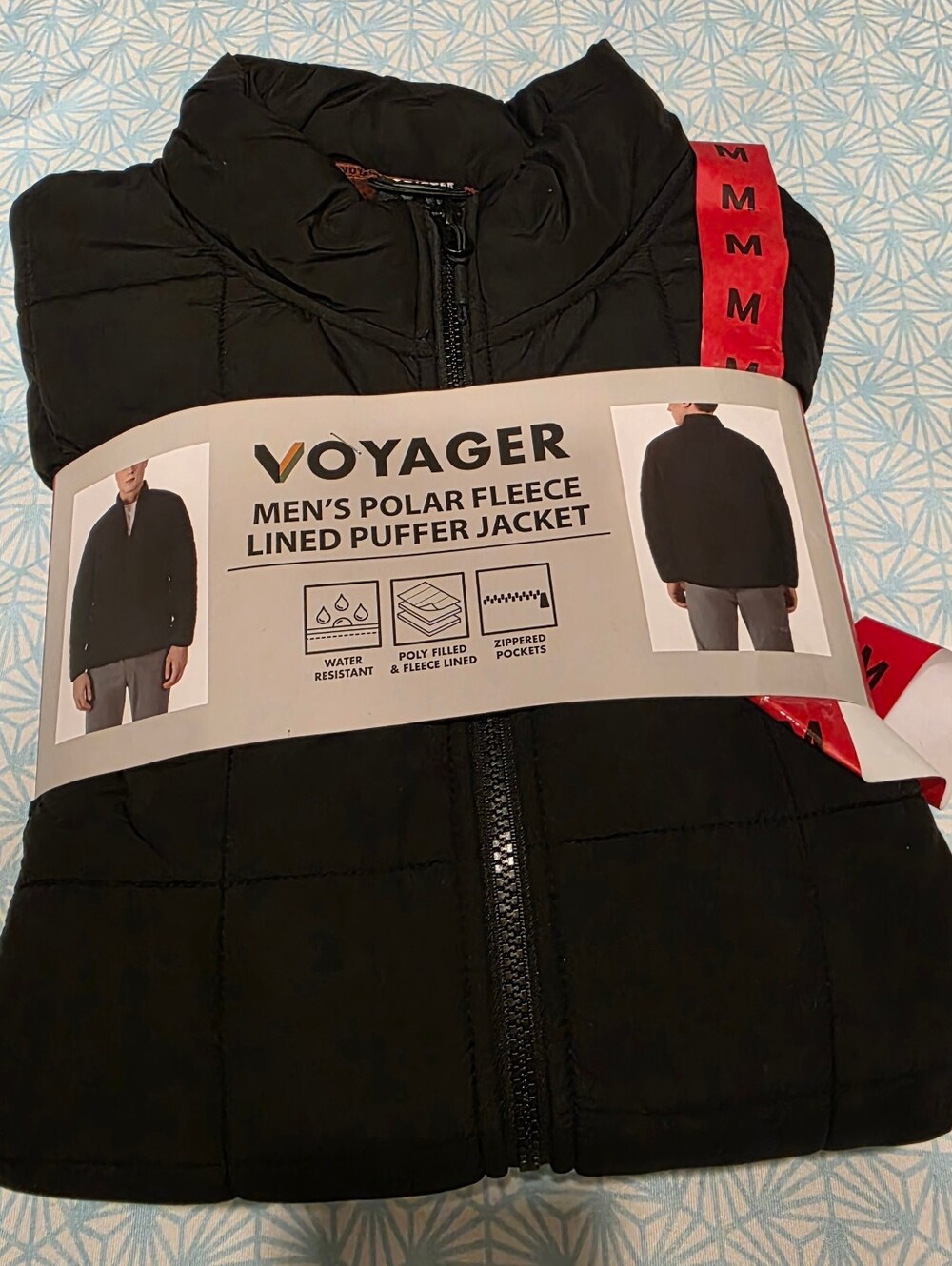 Voyager Men’s Black Polar Fleece Lined Puffer Jacket